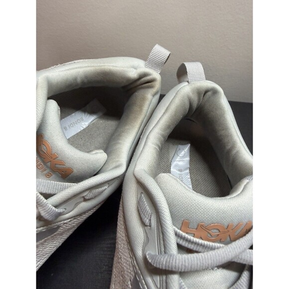 Hoka One One Bondi 8 Running Shoe Womens 9 Wide Sneaker 1127954 Gray Peach - Picture 11 of 14